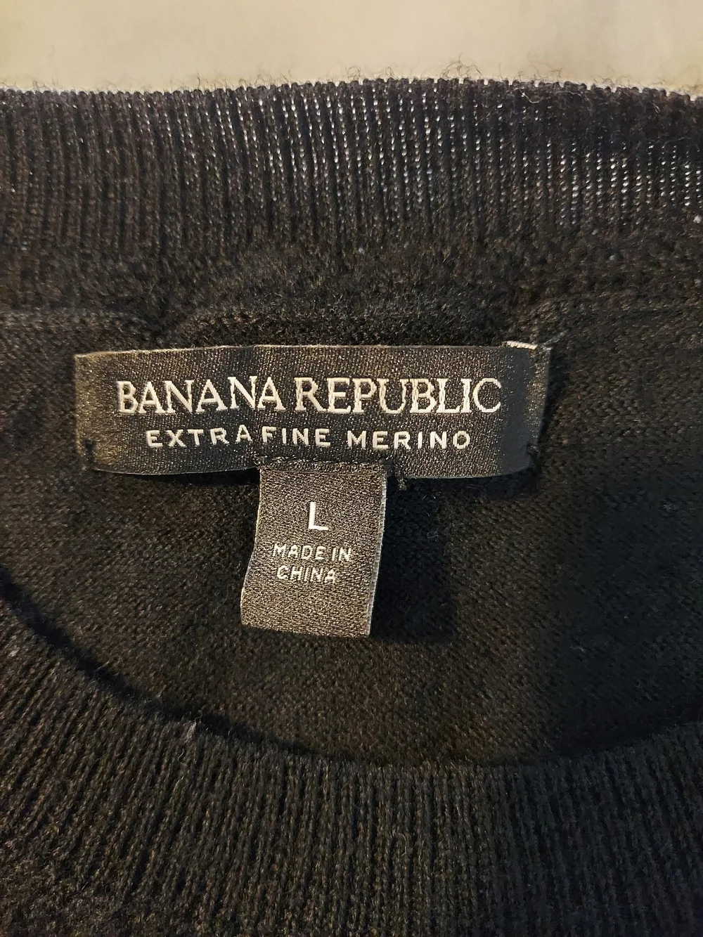 Banana Republic Men’s Merino Wool Crewneck Sweater - Black